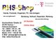RHS-Shop-Werbung: Handy, Festnetz, PC. Beratung, Verkauf, 24h Online-Shop. Kontaktinfos unten.