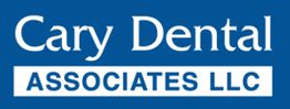 Logo of Cary Dental Associates LLC on a blue background.