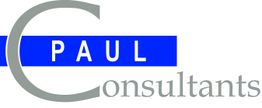 Logo mit grauem "Consultants" und blauem "PAUL".
