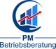 Logo mit aufsteigender Grafik in einer Hand. Text: PM Betriebsberatung.