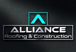3D logo of "Alliance Roofing & Construction" with a teal letter "A" above the company name.