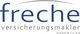 Logo mit Schriftzug "freche versicherungsmakler GmbH & Co. KG" in Blau und Grau.