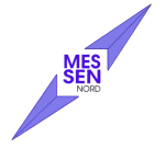 Blaues Kompass-Design mit dem Text "MESSEN NORD" in der Mitte.