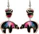 Bear and paw earrings with forest and starry sky design.