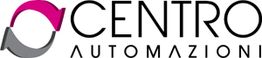 Logo con scritta "Centro Automazioni" e icona circolare rosa e grigia sul lato sinistro.