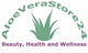 AloeVeraStore24-Logo mit grüner Pflanze, Text: „Beauty, Health and Wellness“ darunter.