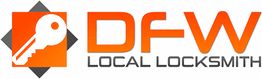 DFW Local Locksmith logo with an orange key symbol in a square.