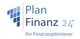 Logo von Plan Finanz 24 mit dem Slogan "Ihr Finanzoptimierer" in blauen Farbtönen.