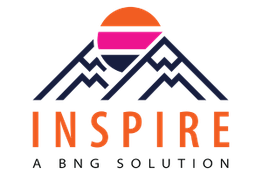 Stylized dark blue and orange text logo with abstract icons above.