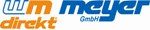 Logo mit Text "wm meyer direkt GmbH" in blauer und orangefarbener Schrift.