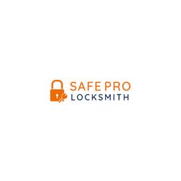 Logo of Safe Pro Locksmith with an orange padlock and key icon.