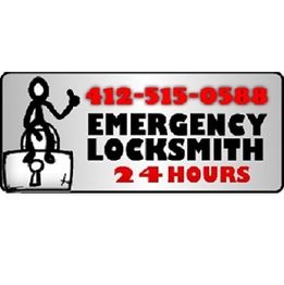 Emergency locksmith ad with a phone number and 24-hour service text.