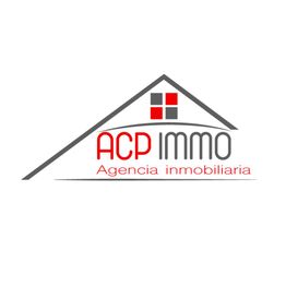 Logo de ACP Immo, agencia inmobiliaria, con diseño de casa y ventana estilizada.