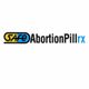 Logo with "Safe Abortion Pill Rx" text in blue, black, and yellow on a white background.