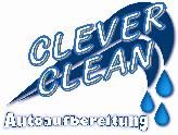 Logo mit Text "Clever Clean" und "Aufbereitung", mit blauem Wasser-Design und Tropfen.