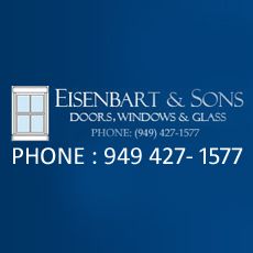 Eisenbart & Sons logo with contact number: 949-427-1577, against a blue background.