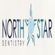 North Star Dentistry logo with abstract blue star design.