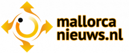 Logo van mallorcanieuws.nl met gele pijlen en cirkel op een witte achtergrond.