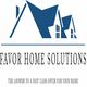Blue house logo for Favor Home Solutions. Text: "The answer to a fast cash offer for your home."