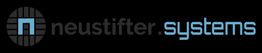 Logo mit Schriftzug "neustifter.systems" auf schwarzem Hintergrund.
