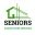 Logo avec une maison verte et le mot "Seniors".