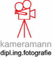 Ein rotes Strichmännchen als Kameramann, Text: „kameramann dipl.ing.fotografie“.