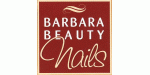Logo mit rotem Hintergrund, Schriftzug: "Barbara Beauty Nails" in Weiß.