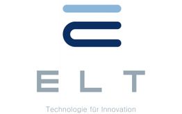 Logo mit den Buchstaben ELT und dem Slogan "Technologie für Innovation".