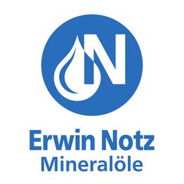Logo mit blauem Kreis, Tropfen, Buchstabe "N" und Text: "Erwin Notz Mineralöle".