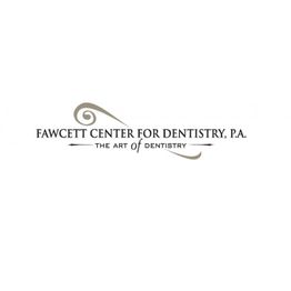 Fawcett Center for Dentistry-logo met sierlijke krul en tekst "The Art of Dentistry".