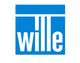 Blaues Logo mit weißem Text "wille" in Großbuchstaben.