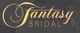 "Fantasy Bridal" logo in elegant cursive and block letters on a dark background.