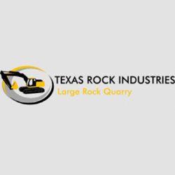 Logo of Texas Rock Industries featuring an excavator silhouette and text.
