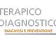 Logo di Politerapico Polidiagnostico con simbolo circolare blu e arancione.