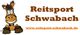 Comic-Pferd mit Text "Reitsport Schwabach" und Website-Link "www.reitsport-schwabach.de".