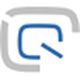 Blaues und graues stilisiertes „Q“-Logo mit einem Pfeil, der nach rechts zeigt.
