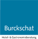 Logo: Blauer Hintergrund mit dem weißen Text "Burckschat" und unten "Hotel- & Gastronomieberatung".