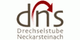 Logo der Drechselstube Neckarsteinach mit rotem Pfeil über den Buchstaben "dns".