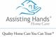 Logo of Assisting Hands Home Care with a hand holding a house and the text "Quality Home Care."