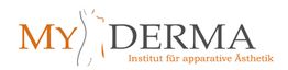 Logo von My Derma mit Silhouette und Text: "Institut für apparative Ästhetik".