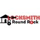 Logo of Locksmith Round Rock with house and keyhole symbols.