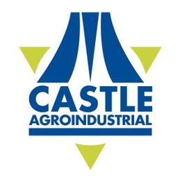 Logotipo triangular azul y verde de Castle Agroindustrial.