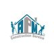 Logo for APM Construction Service with workers painting a stylized house.