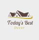 Logo with overlapping brown rooftops above the text "Today's Best Decor" on a light background.