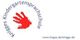 Rotes Handabdruck-Logo mit Text: "Knirppes Kindergartensprachschule" und Website-URL.