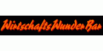 Textlogo "WirtschaftsWunderBar" auf schwarzem Hintergrund in orange-roter Schrift.