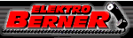 Logo von "Elektro Berner" in Rot mit einem stilisierten, schwarzen Stromkabel im Hintergrund.