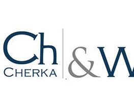 Logo mit den Namen Elżanowski, Cherka & Wąsowski in blauer und grauer Schrift.