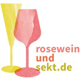 Zwei Gläser, Rosewein und Sekt, mit der Website roseweinundsekt.de.