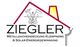 Logo mit einem roten Dach, Werkzeug und Sonne. Text: "Ziegler Metallbedachung, Klempnerei & Solar".